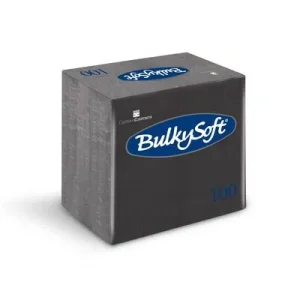 Bulkysoft Coloured 33 X 33 8 Fold Lunch Napkin (Black)