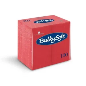 Bulkysoft Coloured 33 X 33 8 Fold Lunch Napkin (Red)