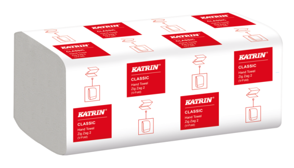 Katrin Classic Zig Zag Hand Towel White 2 Ply ( 4000 sheets) ( Non Stop)