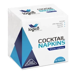 Logic 8 White 2 Ply Cocktail Napkin