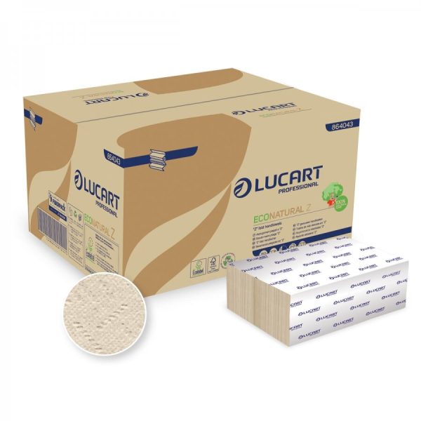 Lucart EcoNatural Z- Fold Hand Towels 2 Ply (3000 sheets)