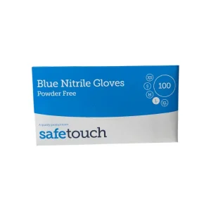 Safetouch Powder Free Blue Nitrile Gloves LARGE