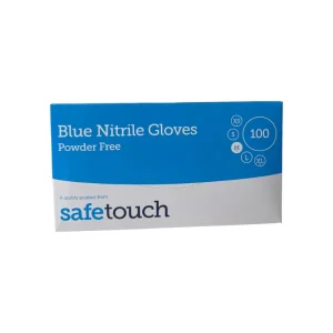 Safetouch Powder Free Blue Nitrile Gloves MEDIUM