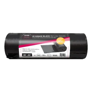 Black Refuse Sacks 160gauge 26" x 44"